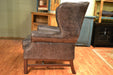 Cracked Leather Wingback Arm Chair - Crafters and Weavers