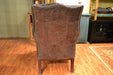 Cracked Leather Wingback Arm Chair - Crafters and Weavers