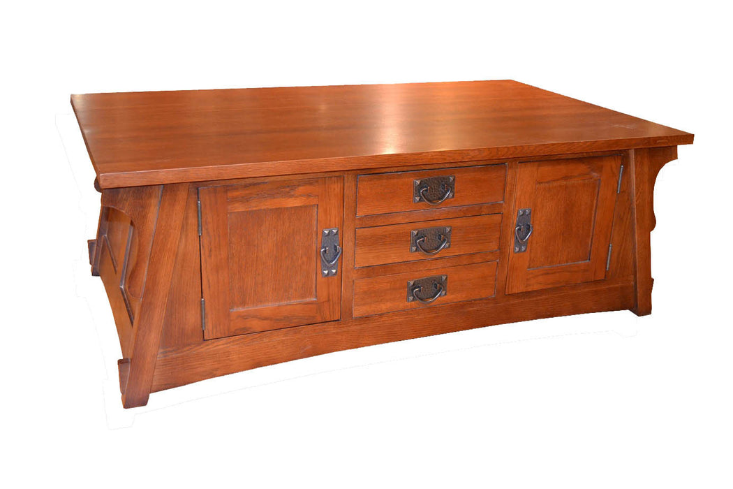 Arts and Crafts Mission Crofter style 2 Sided Storage Coffee Table - Crafters and Weavers