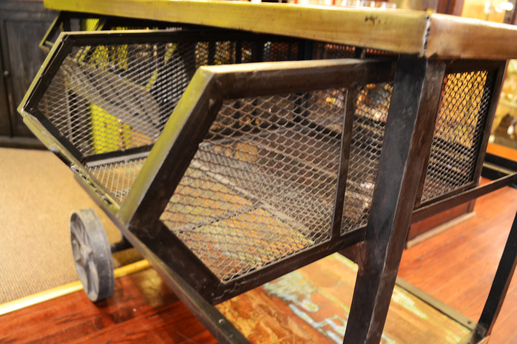 West Town 3 Drawer Industrial Cart / Console Table - Crafters and Weavers