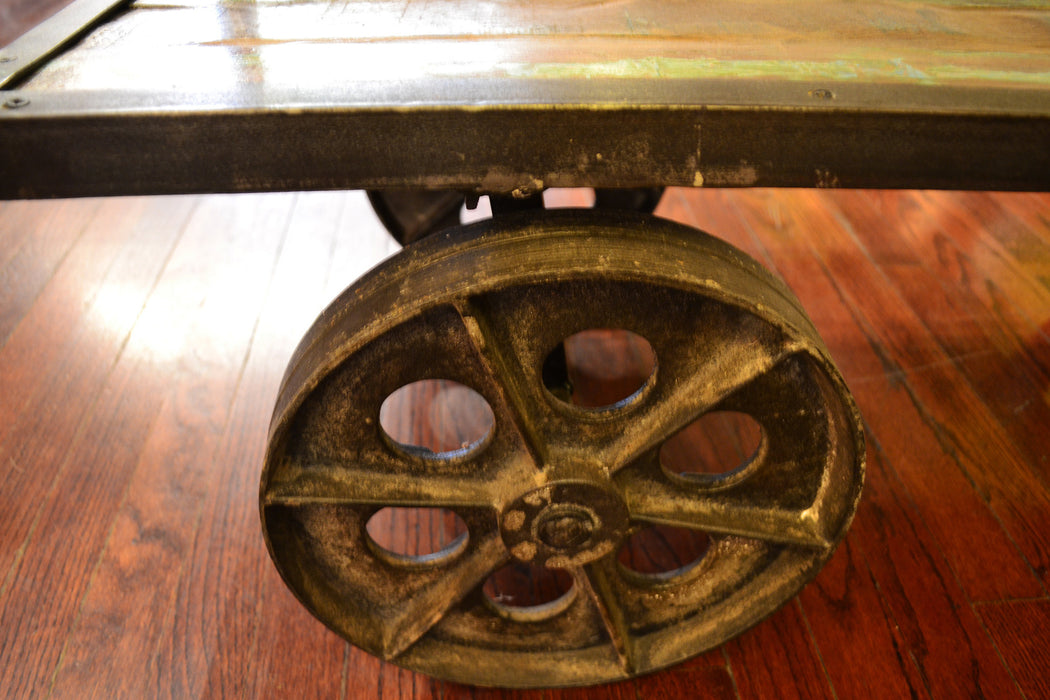 West Town 3 Drawer Industrial Cart / Console Table - Crafters and Weavers