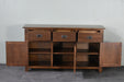 Mission Solid Oak 3 Drawer 3 Door Sideboard - Walnut (AW) - 59" - Crafters and Weavers