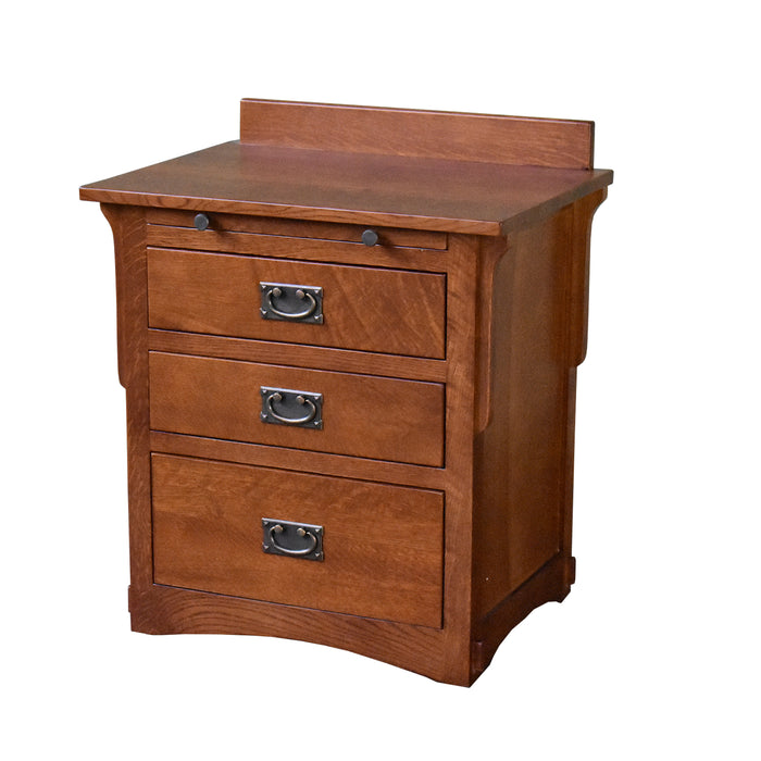 Mission Crofter 3 Drawer Nightstand - Michael's Cherry (MC-A) - Crafters and Weavers