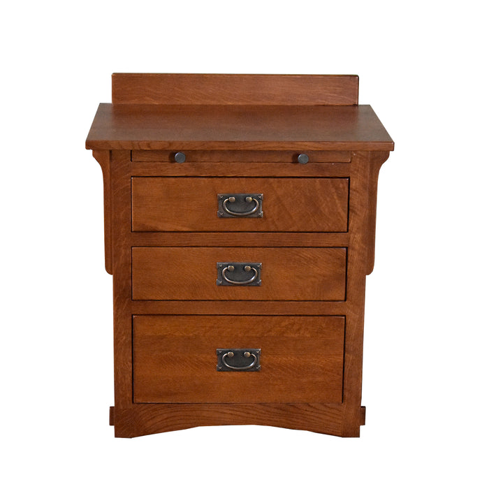 Mission Crofter 3 Drawer Nightstand - Michael's Cherry (MC-A) - Crafters and Weavers