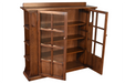 Mission Double Door Bookcase with Side Shelves - Walnut (W1) - Crafters and Weavers