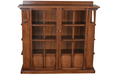 Mission Double Door Bookcase with Side Shelves - Walnut (W1) - Crafters and Weavers