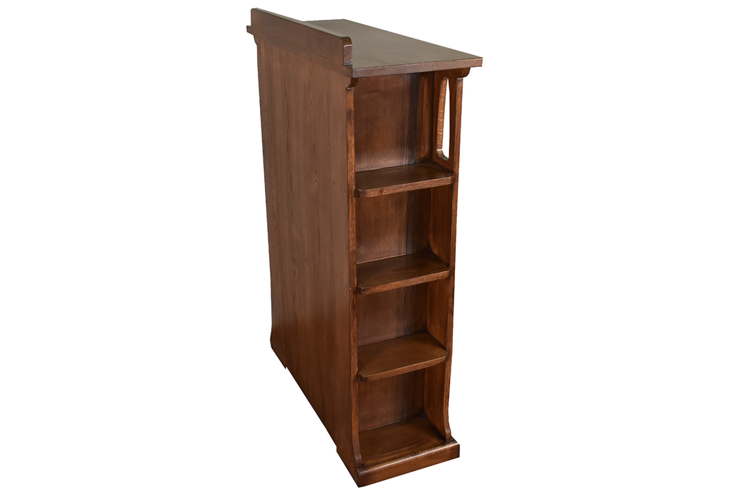 Mission 1 Door Bookcase with Side Shelves - Dark - Crafters and Weavers