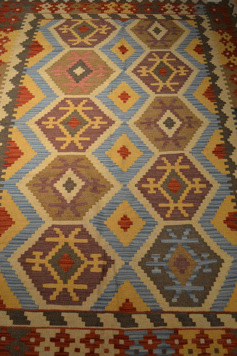 Tribal Afghan Oriental Rug 5'0" x 6'7" - Crafters and Weavers