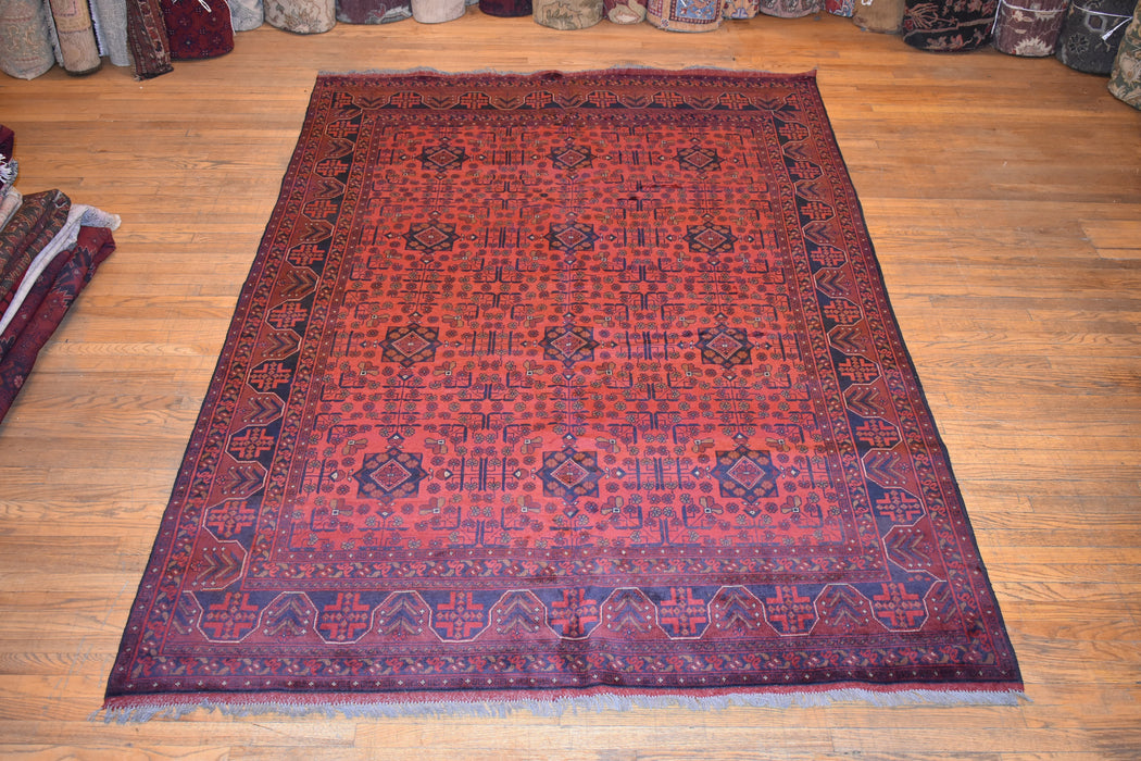 Tribal Unkhoi Oriental Rug 6'7" x 9'8" - Crafters and Weavers