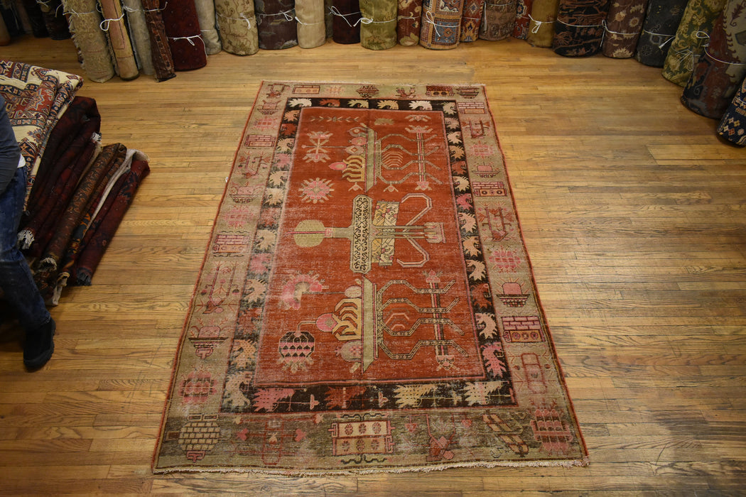 Antique Samarkand / Khotan Oriental Rug 5'9" x 10'2" - Crafters and Weavers