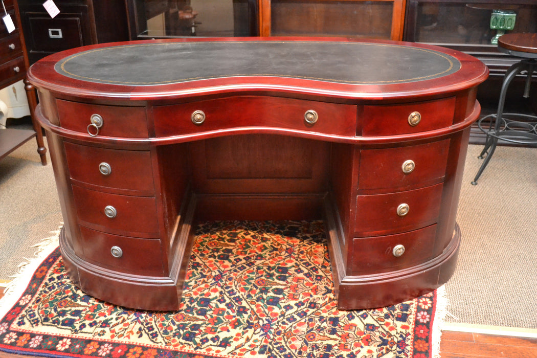 Legacy Leather Top Kidney Desk - Crafters and Weavers