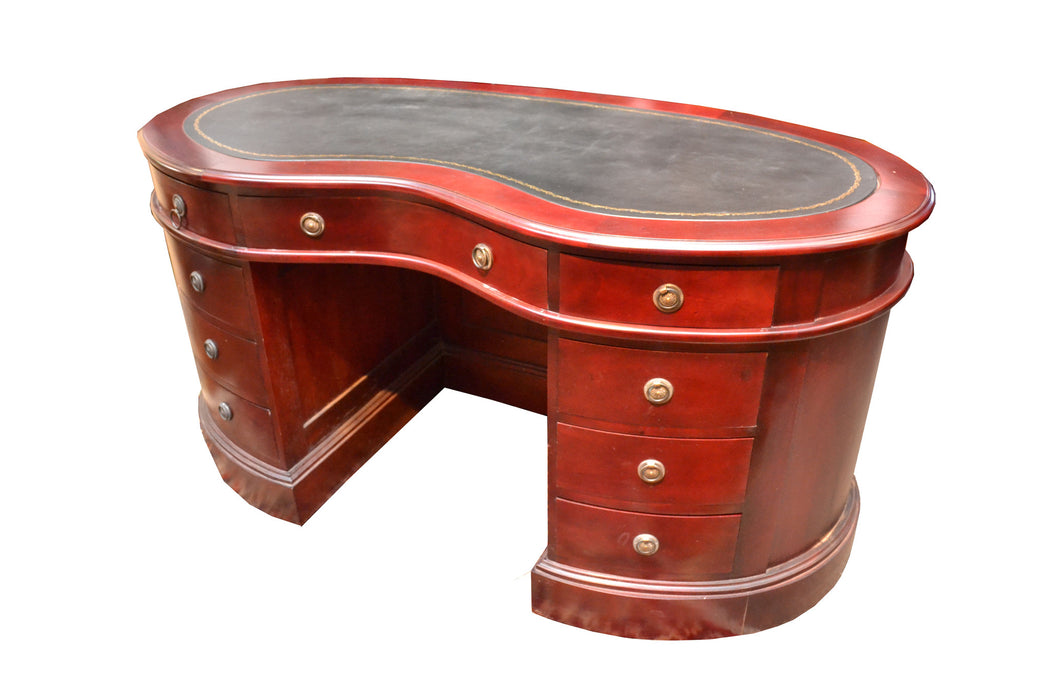 Legacy Leather Top Kidney Desk - Crafters and Weavers