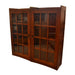 Pair of Leaded Glass Bookcase with Lock & Key - Crafters and Weavers