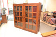 Pair of Leaded Glass Bookcase with Lock & Key - Crafters and Weavers
