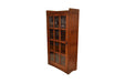 Pair of Leaded Glass Bookcase with Lock & Key - Crafters and Weavers