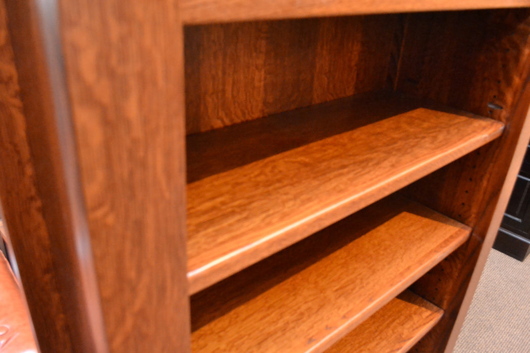 CLOSED LISTING Amish Made Quarter Sawn Oak Bookcase with Inlay - Crafters and Weavers