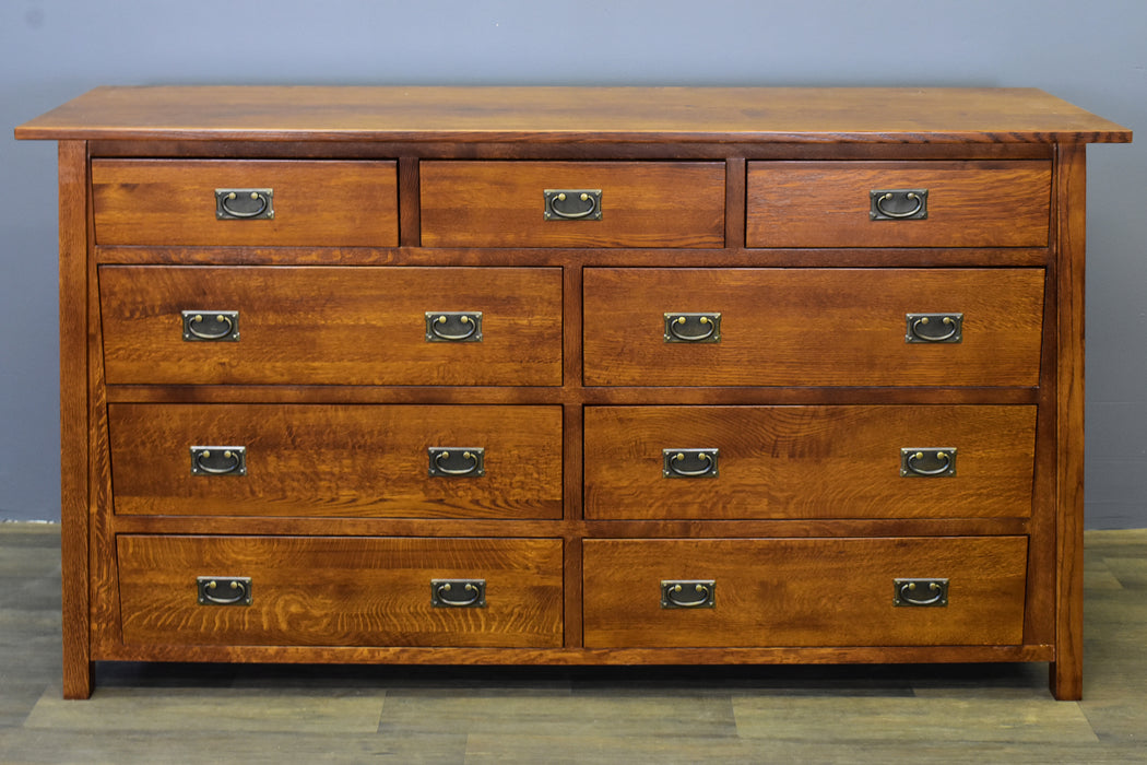 PREORDER Mission 9 Drawer Dresser - Michael's Cherry (MC-A) - Crafters and Weavers
