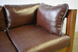 Heartland Mission Slat Sofa - Solid Oak and Leather - Crafters and Weavers