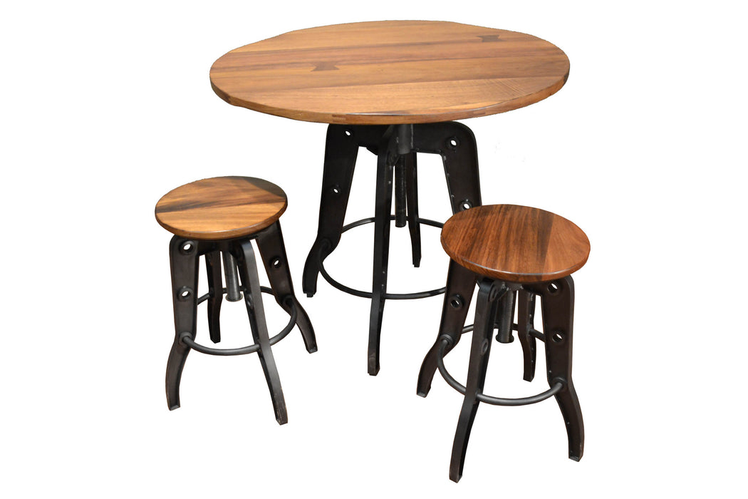 Granville Parota Adjustable Height Bar Stool - Crafters and Weavers
