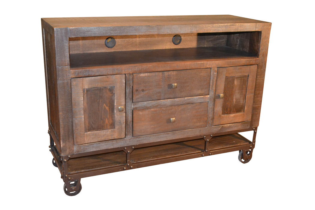 DISCONTINUED Greenview 52" Forged Iron Base TV Stand - Crafters and Weavers