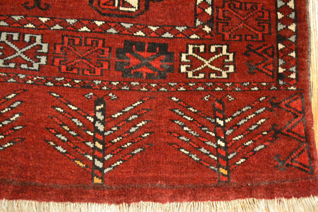 Tribal Afghan Oriental Rug 3'7" x  4'7" - Crafters and Weavers