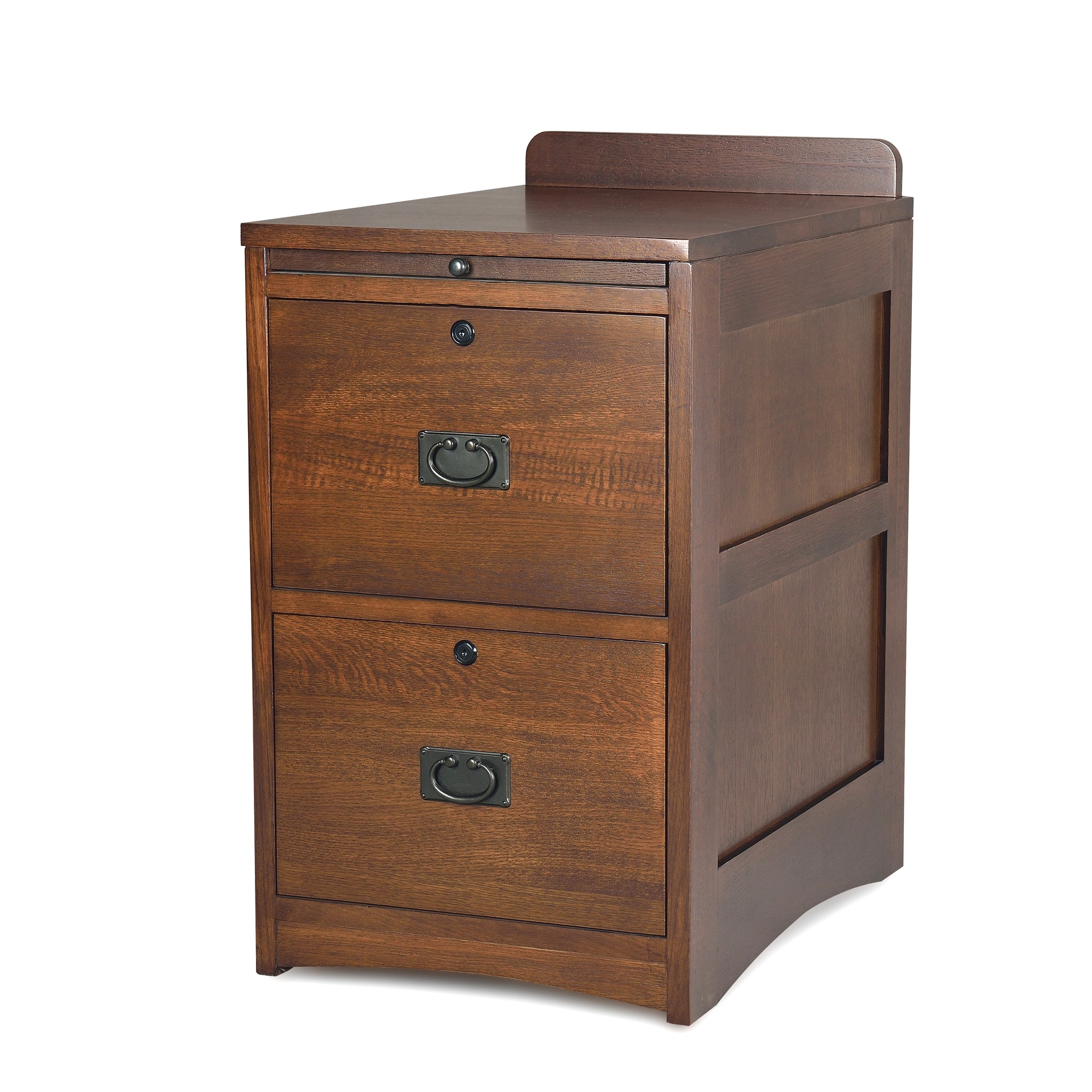 Mission style small wood file cabinet — Crafters and Weavers