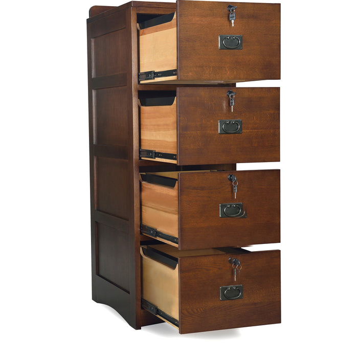 Mission Solid Oak 4 Drawer File Cabinet - Options Available