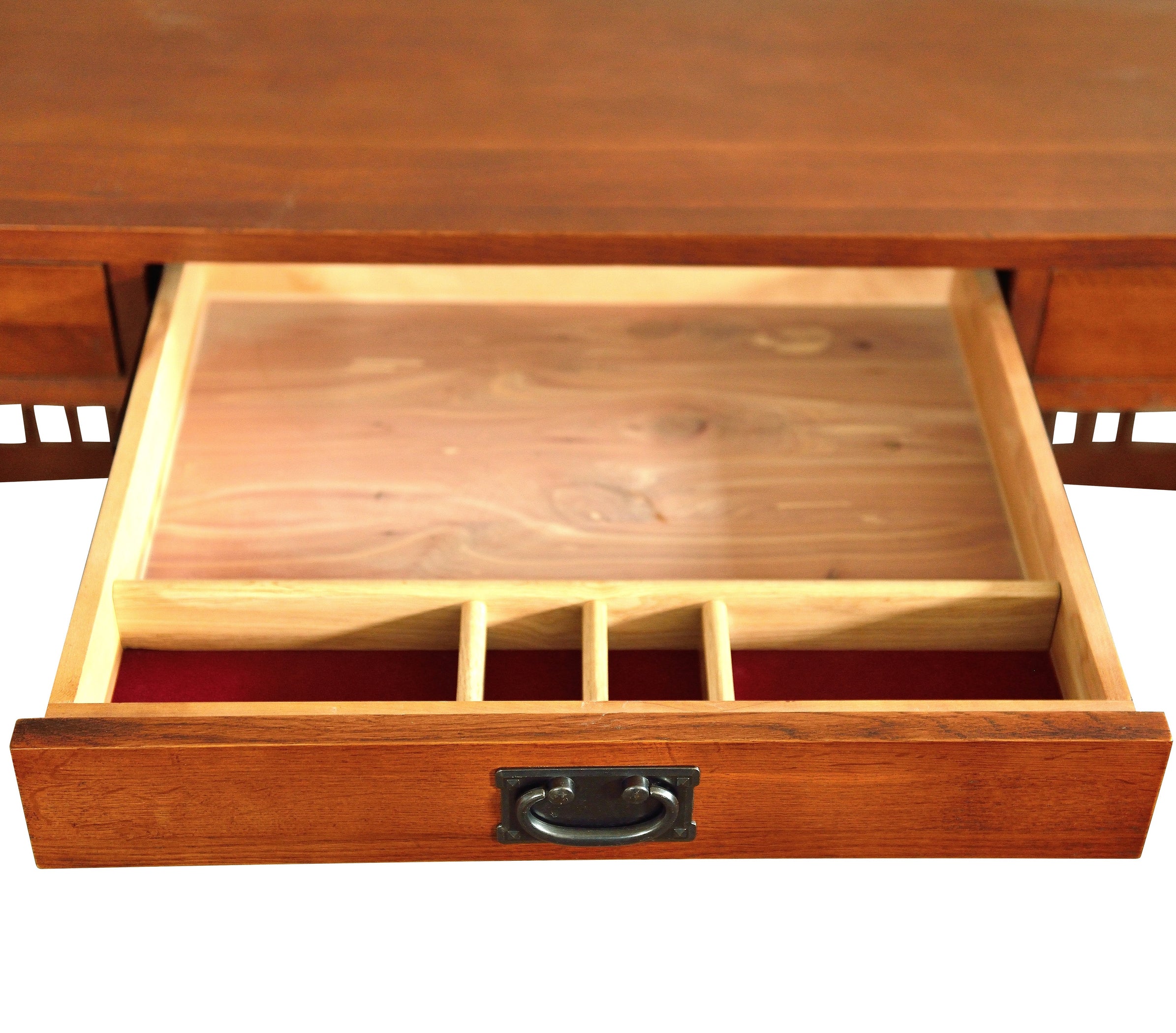 Mission Style Solid Oak 3 Drawer Library Desk — Crafters and Weavers