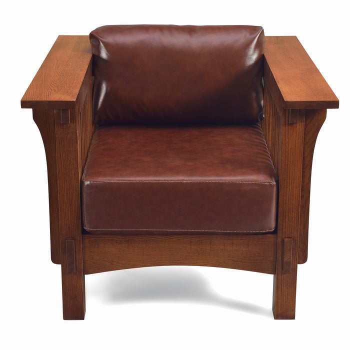 Craftsman Crofter Mission Style Arm Chair - Russet Brown Leather (RB1)