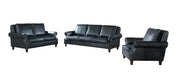 English Rolled Arm - Arm Chair - Slate Leather - Crafters and Weavers