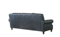 English Rolled Arm Sofa - Slate Leather - Crafters and Weavers