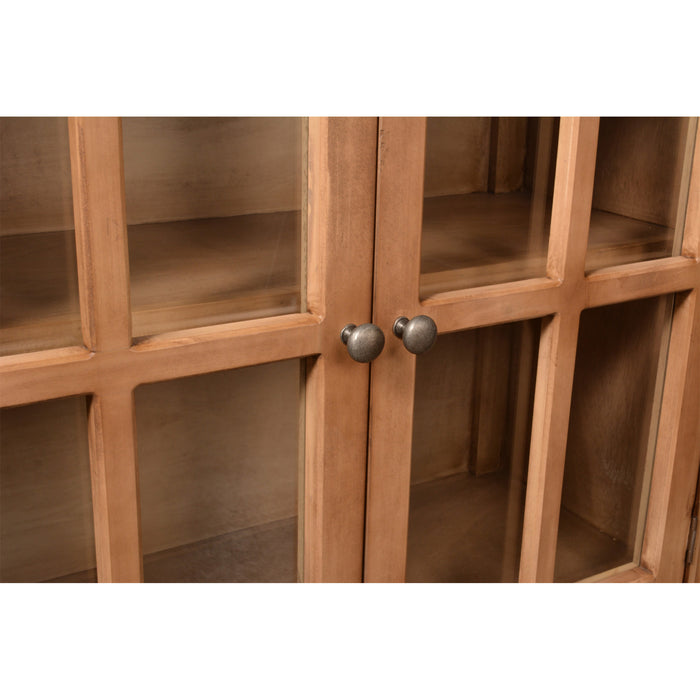 Evansten Modern Pine Wood Curio Cabinet
