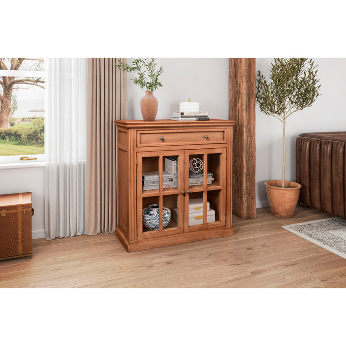 Evansten Modern Pine Wood Curio Cabinet