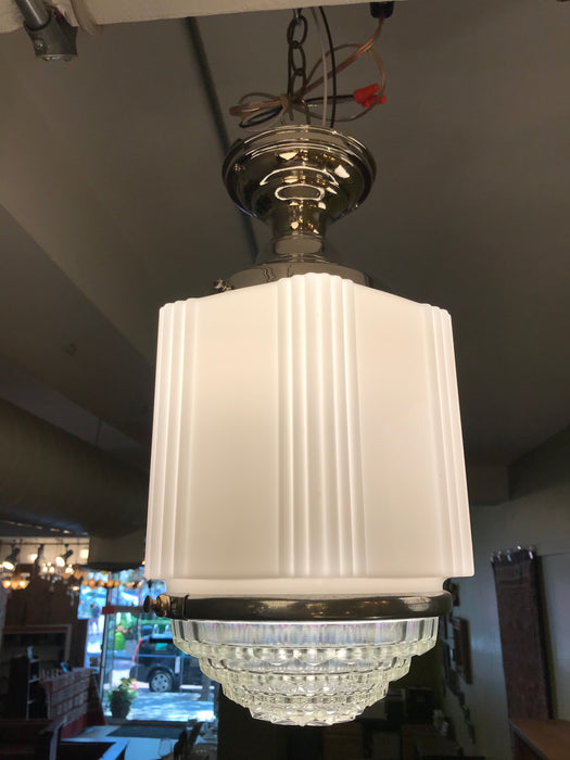 Pair of Art Deco Holophane Flush Mount Fixtures - Crafters and Weavers