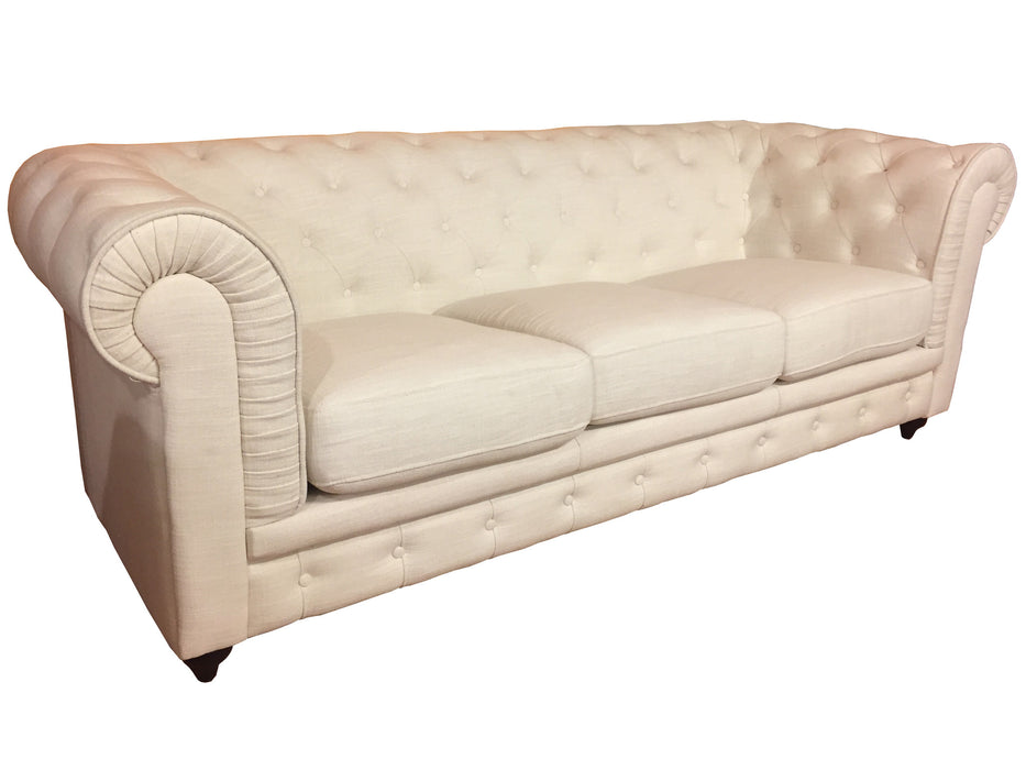 White Chesterfield Tufted Sofa - Crafters and Weavers