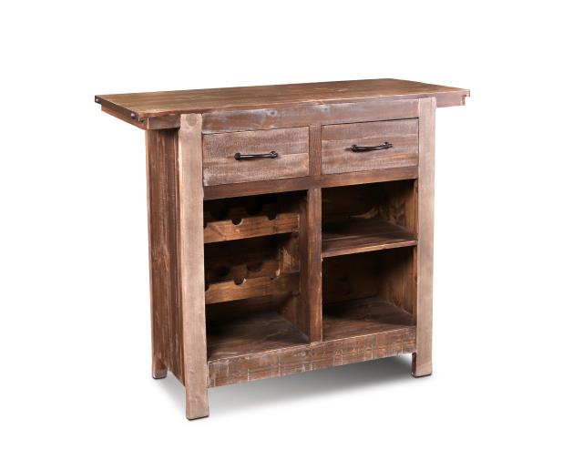SOLD OUT Bayview Bar Table with Wine Cabinet - 49" - Crafters and Weavers