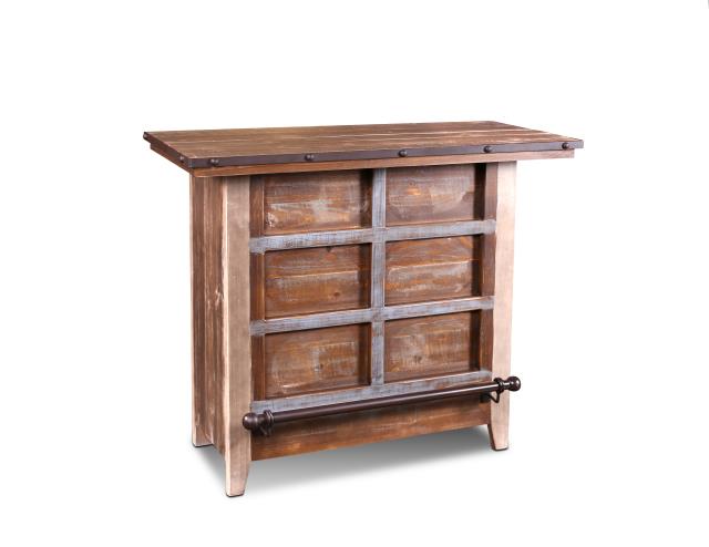 SOLD OUT Bayview Bar Table with Wine Cabinet - 49" - Crafters and Weavers