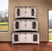 Greenview Sliding Door Distressed White TV Stand - 60" - Crafters and Weavers