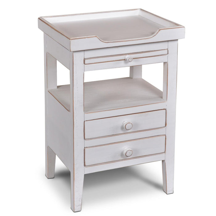 Landon 2 Drawer Tray Top Nightstand - White - Crafters and Weavers
