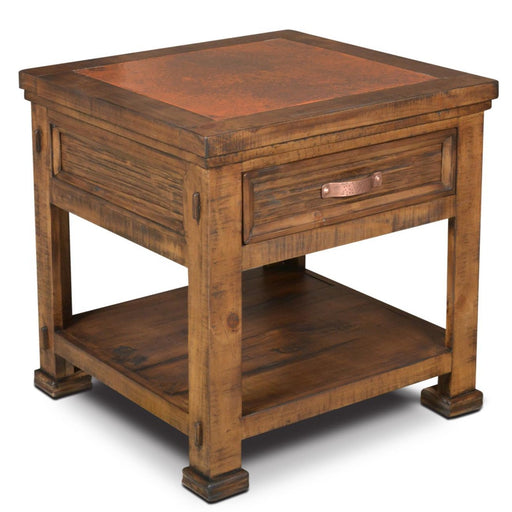 Elements Collection End Table with Copper Inlay - Crafters and Weavers