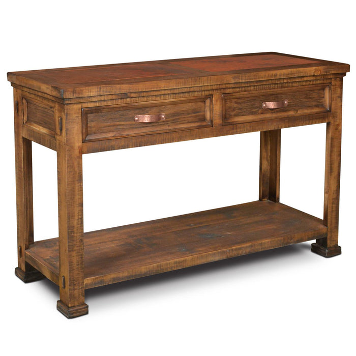 Elements Collection Copper 2 Drawer Console Table - Crafters and Weavers