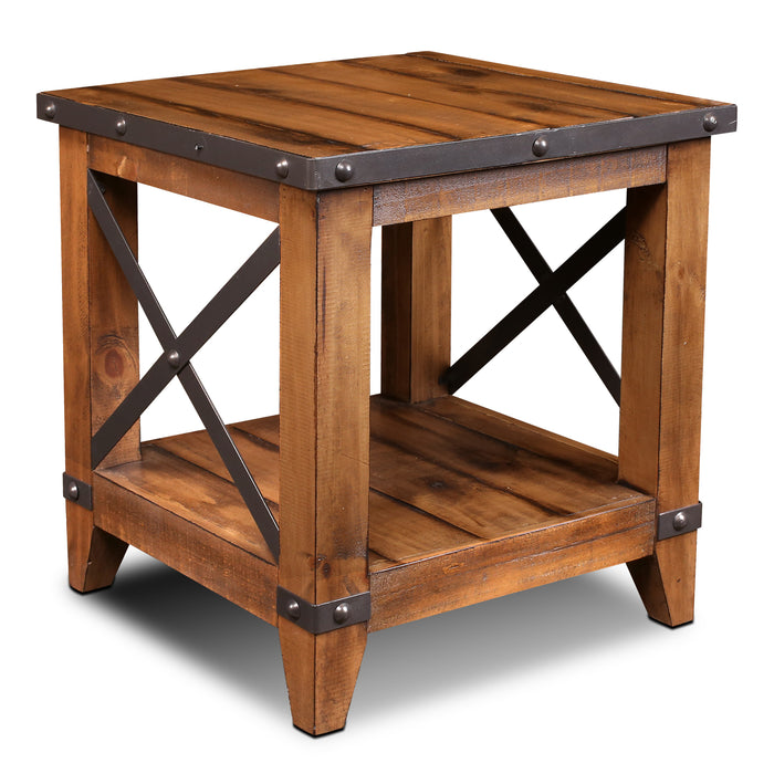 Larson Cross Bar Open End Table - Crafters and Weavers
