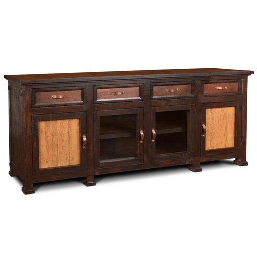 Elements Collection Two-Tone Copper TV Stand - 85" - Crafters and Weavers