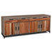Sierra 4 Door / 4 Drawer Mixed Wood Console - 75" - Crafters and Weavers