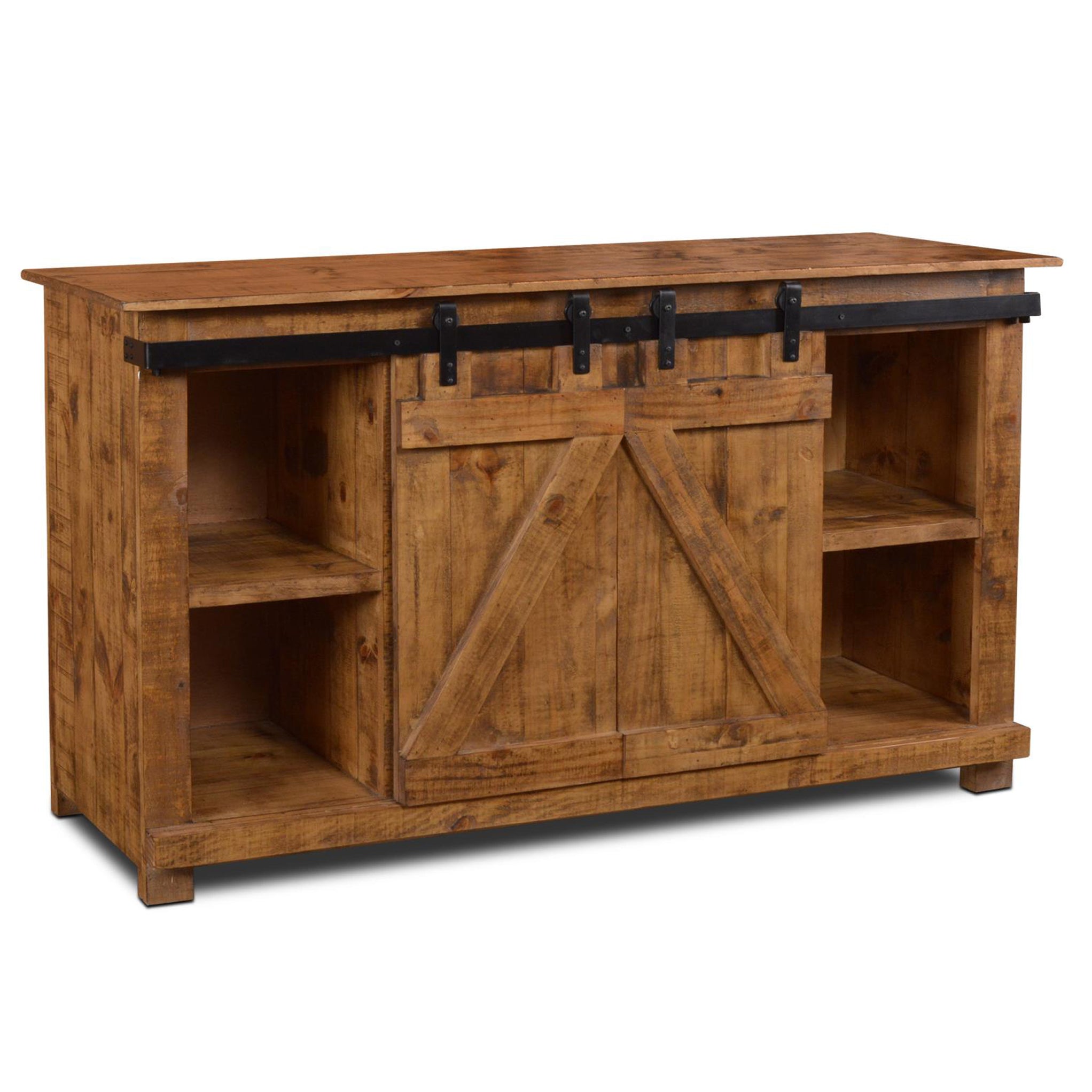 Farmhouse Style Industrial Chic Wood Sliding Barn Door TV Stand ...