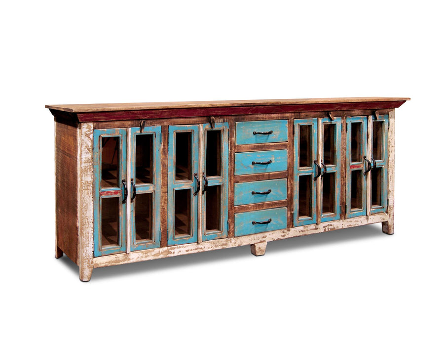 La Boca Solid Wood Sideboard - 84" - Crafters and Weavers