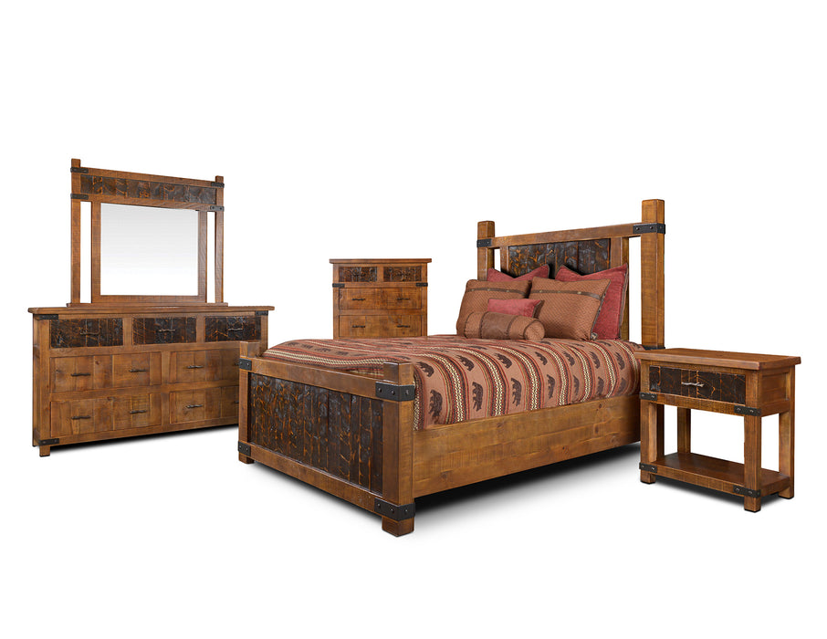 Marrone Rustic Modern Bed Frame - Queen Size - Crafters and Weavers