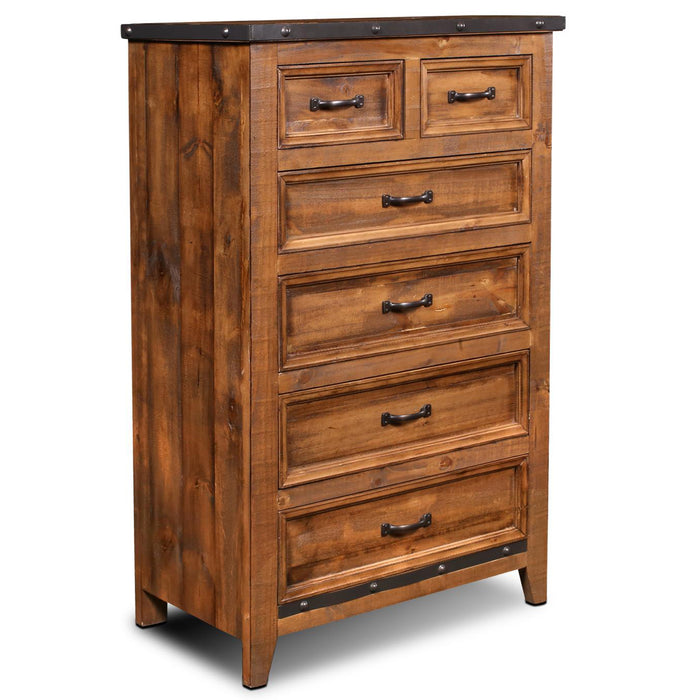 Industrial Style Knotty Pine Wood Rustic 6 Drawer Highboy Dresser Crafters and Weavers Industrial Style Knotty Pine Wood Rustic 6 Drawer Highboy Dresser Crafters and Weavers