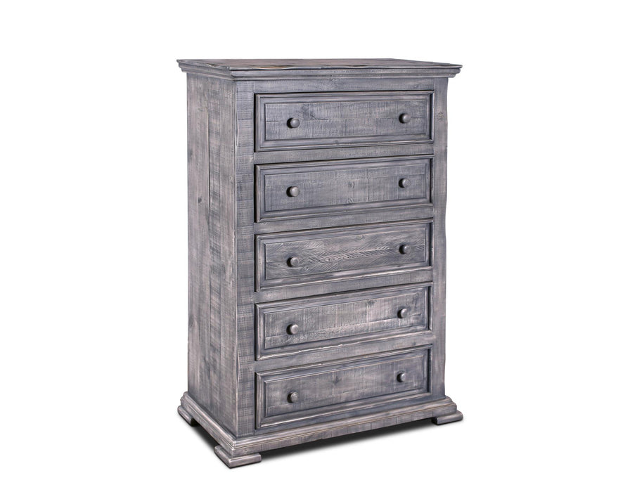 Keystone Rustic Distressed Gray Highboy Dresser - Crafters and Weavers