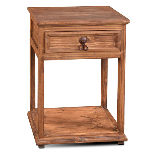 Montclare 1 Drawer End Table - Brown Wax - Crafters and Weavers